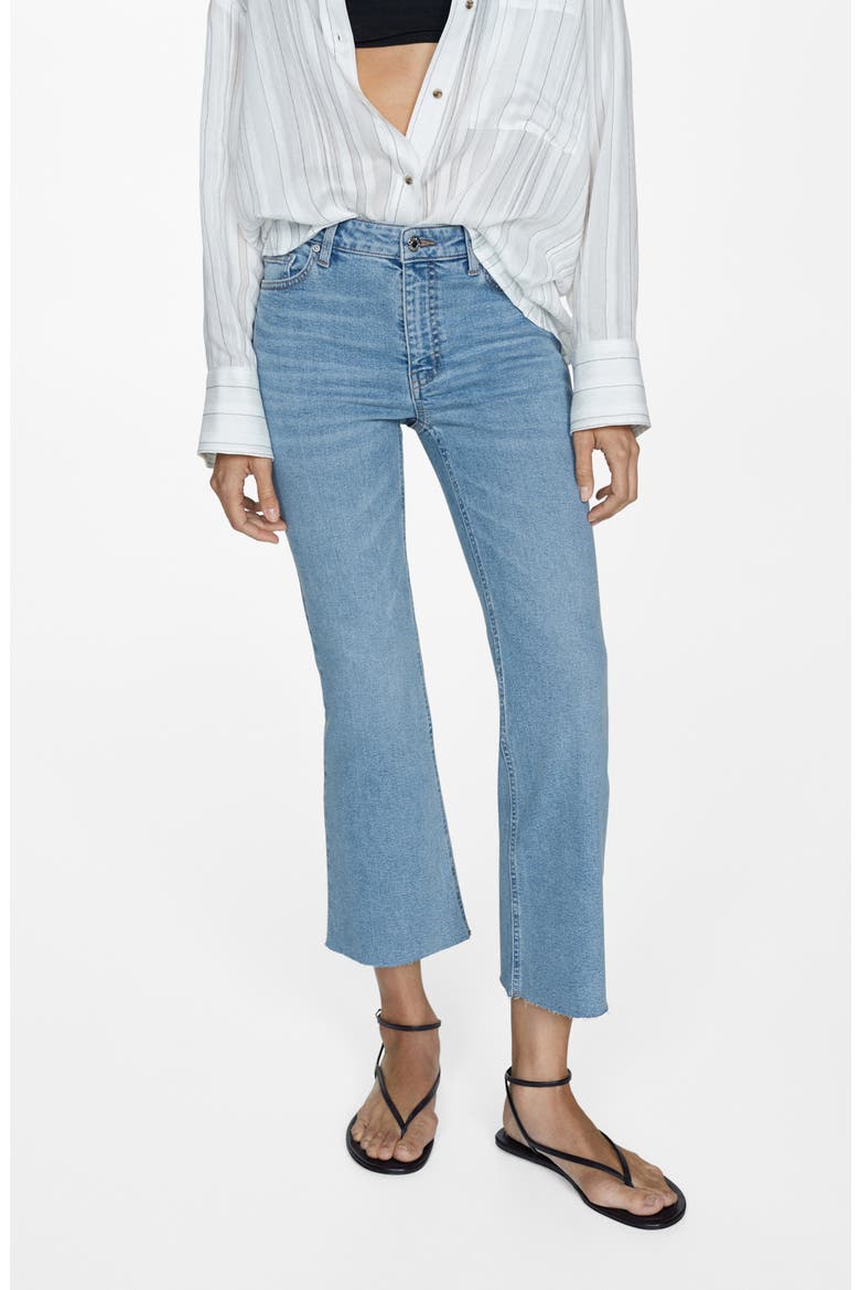 Sienna Raw Hem Crop Flare Jeans, Main, color, MEDIUM BLUE