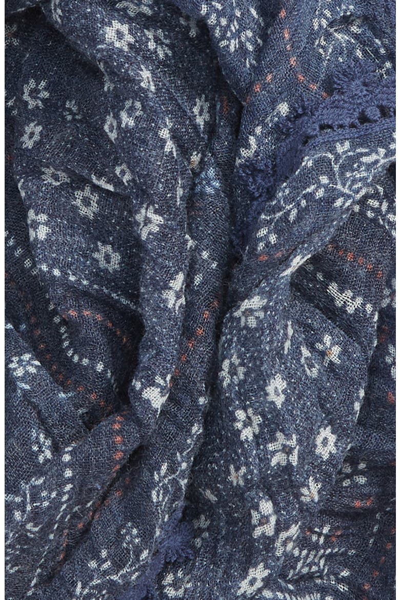 Print Gauze Scarf, Alternate, color, BLUE BANDANA MIX