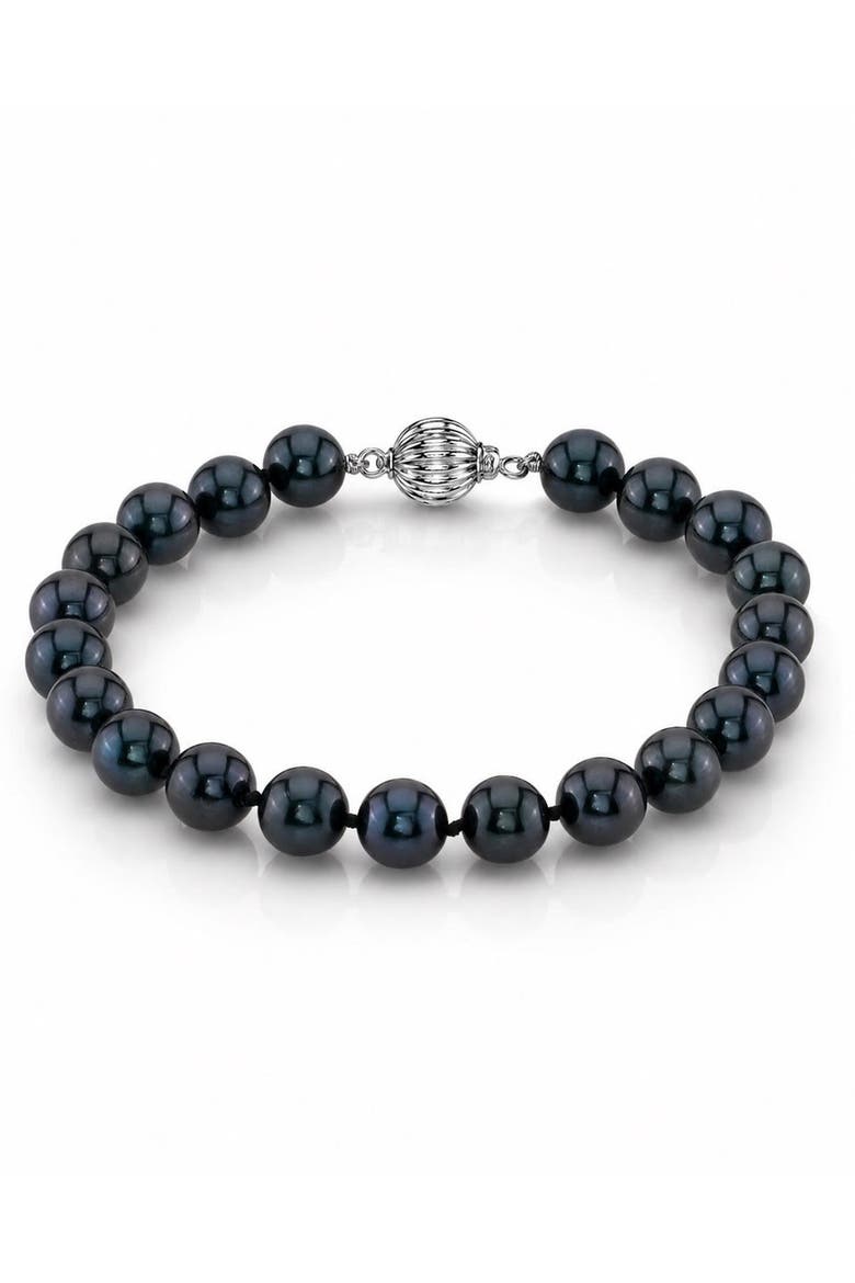 7.0-7.5mm Akoya Black Pearl Bracelet, Main, color, Black Pearls