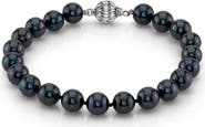 The Pearl Source 7.0-7.5mm Akoya Black Pearl Bracelet