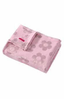 Betsey Johnson Retro Daisy Plush Flannel Fleece Throw Blanket