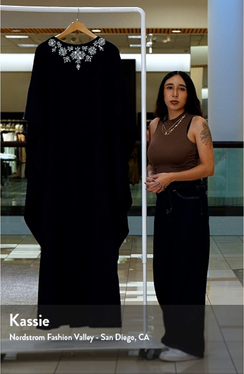 Crystal Embellished Crepe Caftan, sales video thumbnail