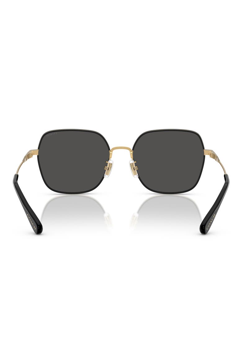 57mm Irregular Round Sunglasses, Alternate, color, SHINY GOLD / BLACK / GREY