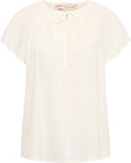 Maison Common Silk Blend Cap Sleeve Blouse