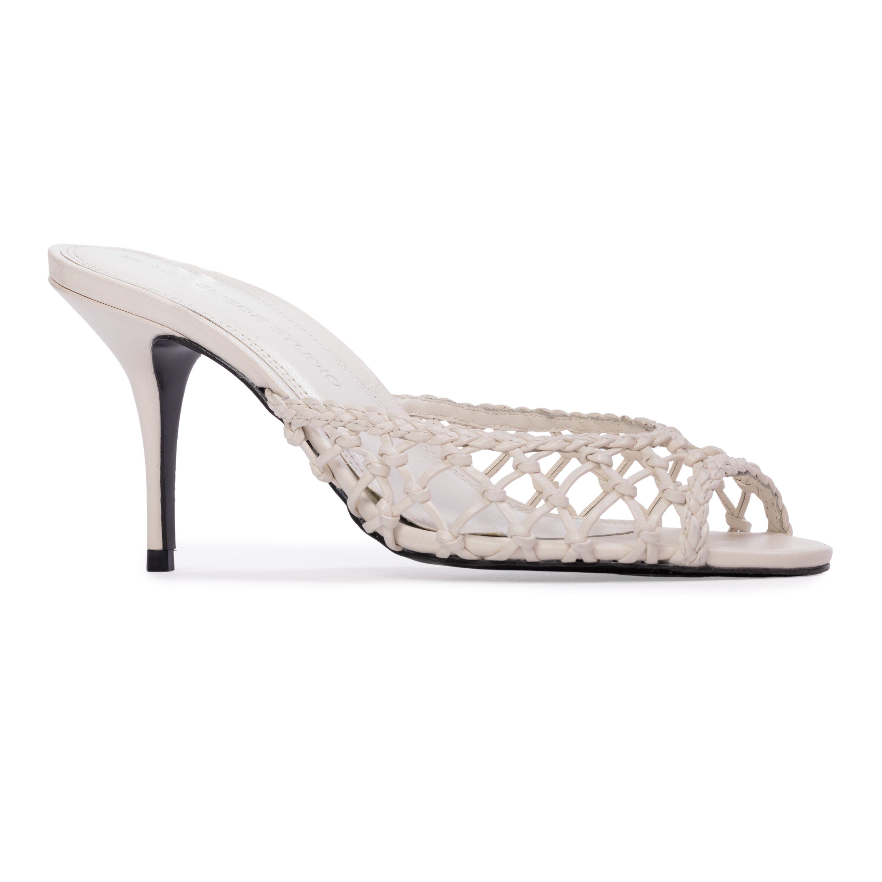 BLACK SUEDE STUDIO Peach 80 Mule, Alternate, color, Coconut Leather