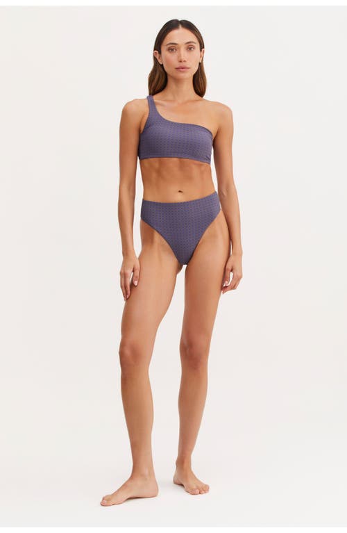 Au Naturel By Gottex Serenity Mona One Shoulder Bikini Top In Navy/olive