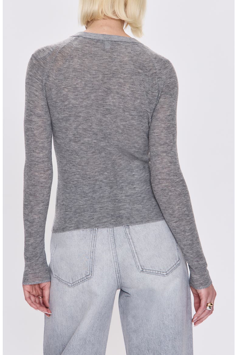Juno Rib Long Sleeve Merino Wool Blend Top, Alternate, color, HEATHER CHARCOAL