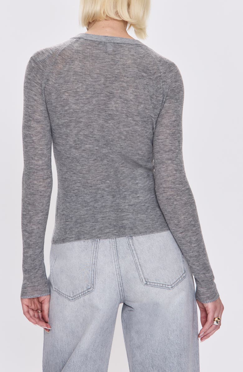 Pistola Juno Rib Long Sleeve Merino Wool Blend Top, Alternate, color, Heather Charcoal