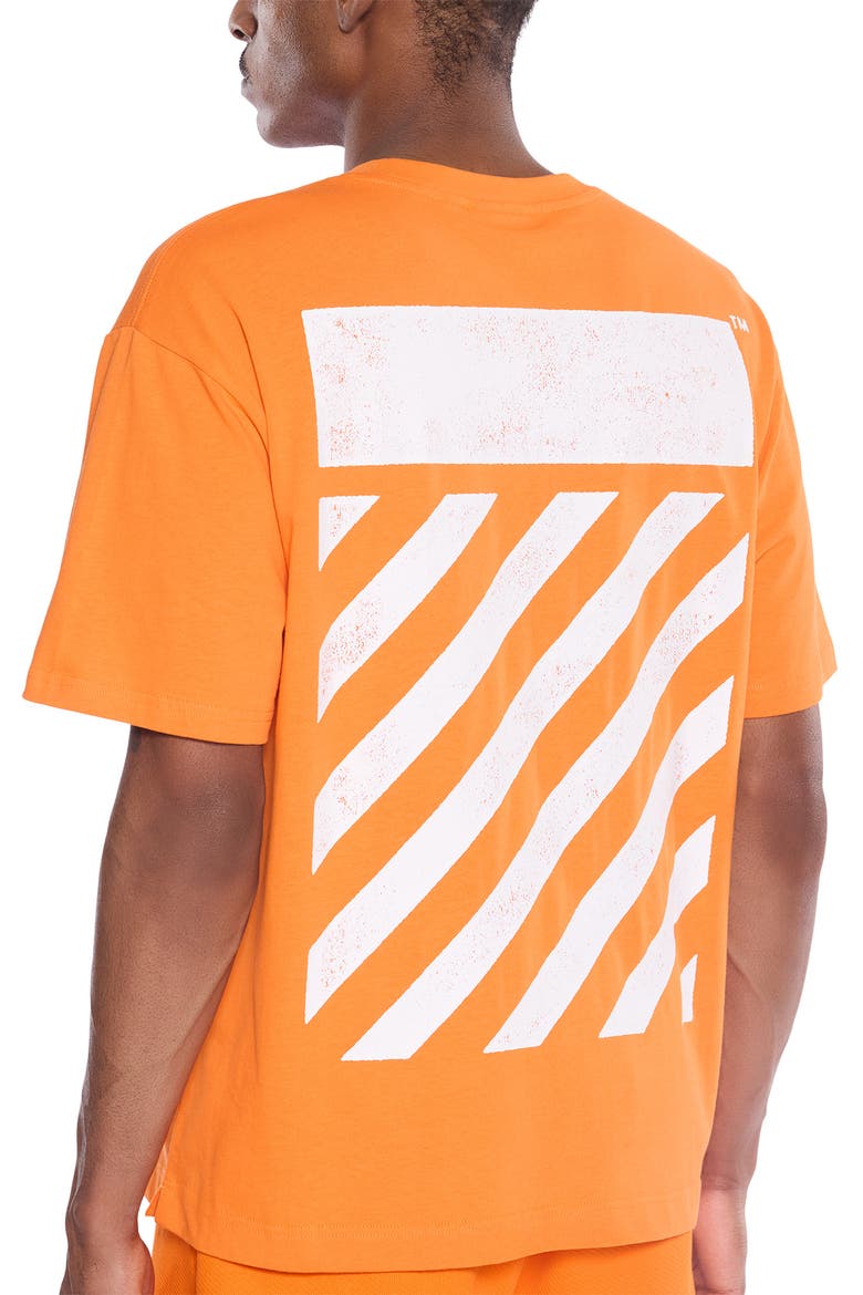 Diagonal Stripe Logo Graphic T-Shirt, Alternate, color, ORANGE TIGER
