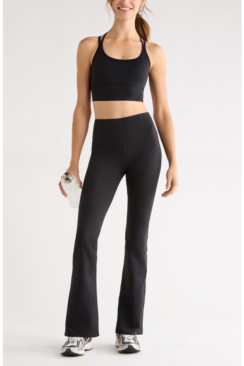 Seamless Strappy Sports Bra, Alternate, color, BLACK