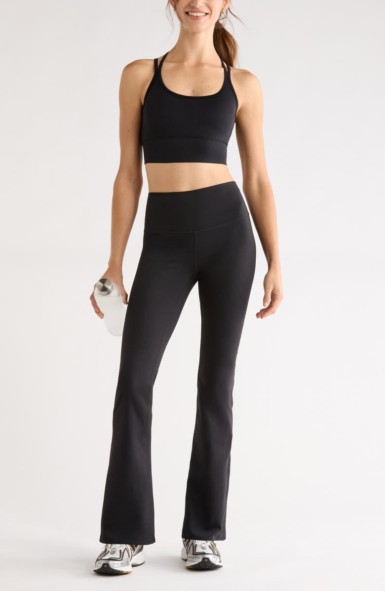 Zella Seamless Strappy Sports Bra, Alternate, color, Black