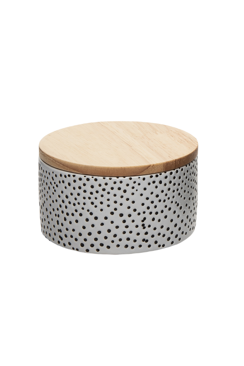Dotty Pinch Jar Ceramic White 9 oz, Alternate, color, White