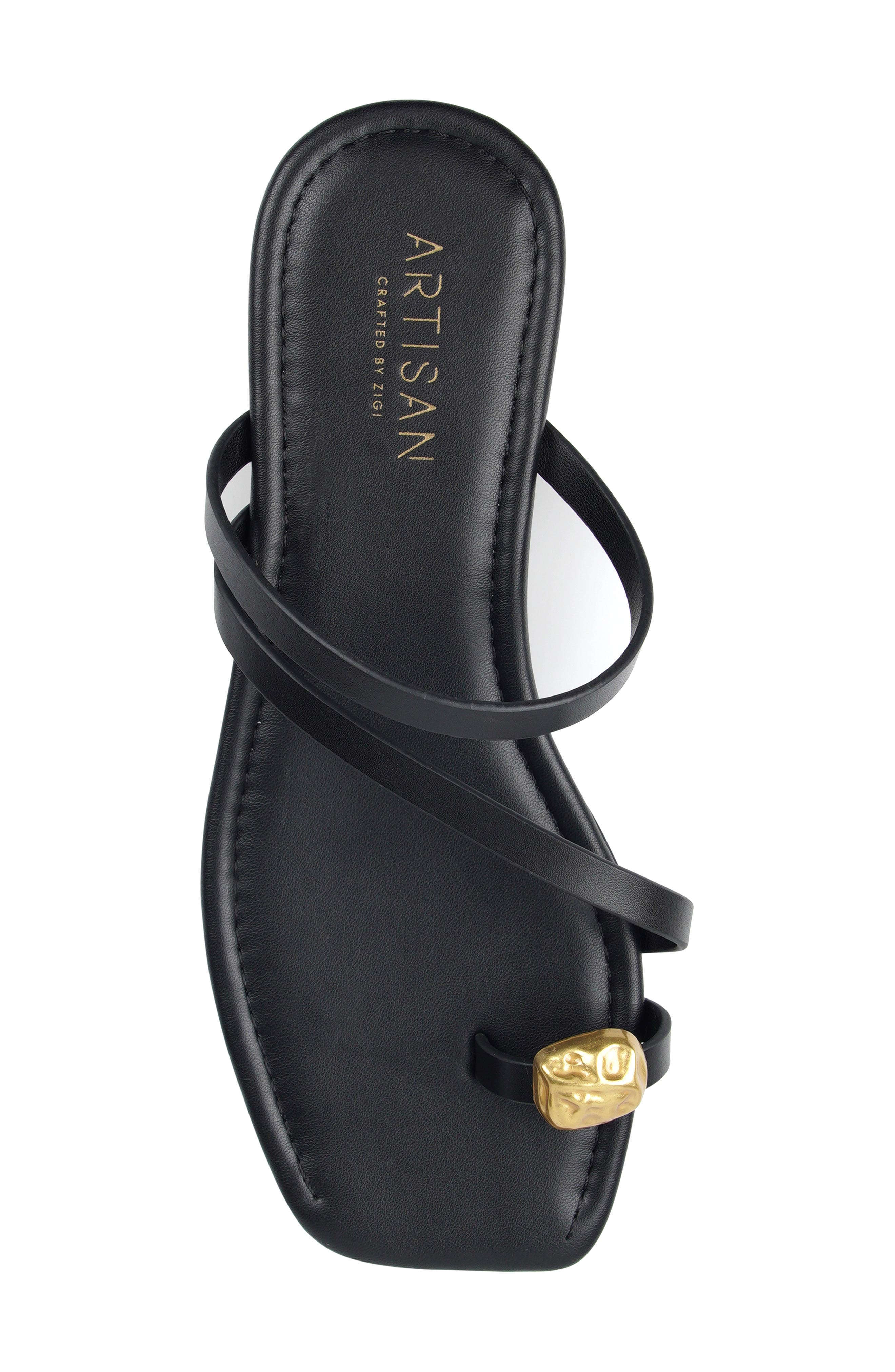 Sioban Leather Sandal, Alternate, color, BLACK LEATHER