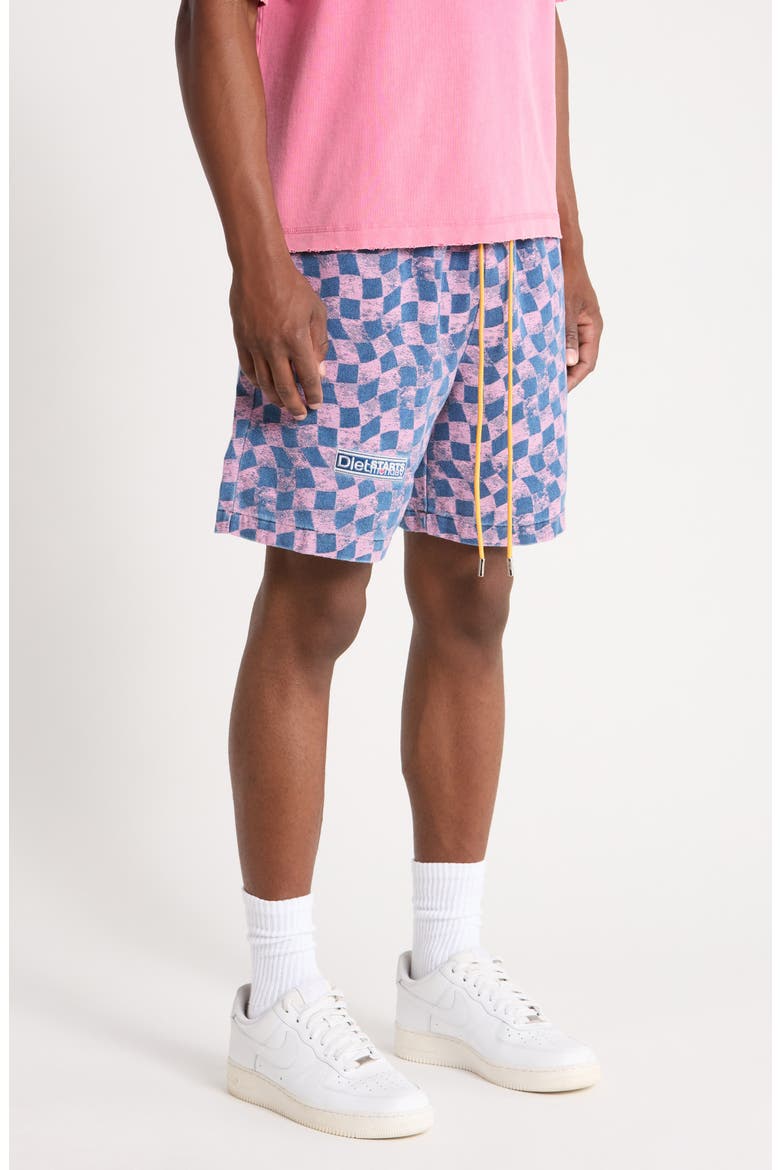 Warped Checker Shorts, Alternate, color, LAVENDER/ NAVY
