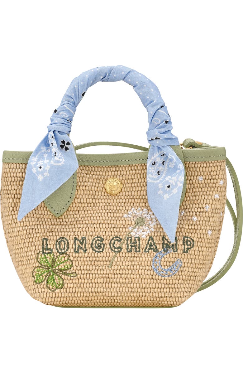 Longchamp Extra Small Le Panier Pliage Envol Crossbody Bag, Main, color, Almond Green