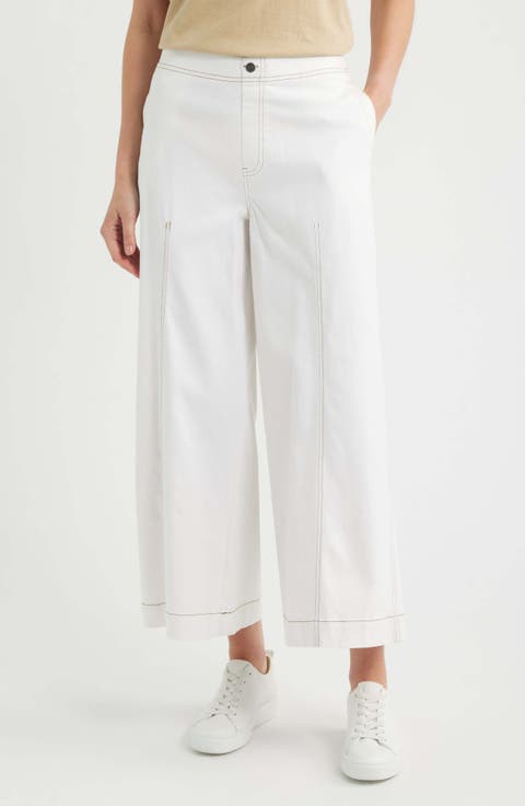 Fine Lines Crop Wide Leg Pull-On Pants