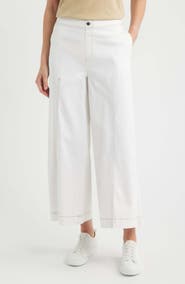 Hue Fine Lines Crop Wide Leg Pull-On Pants