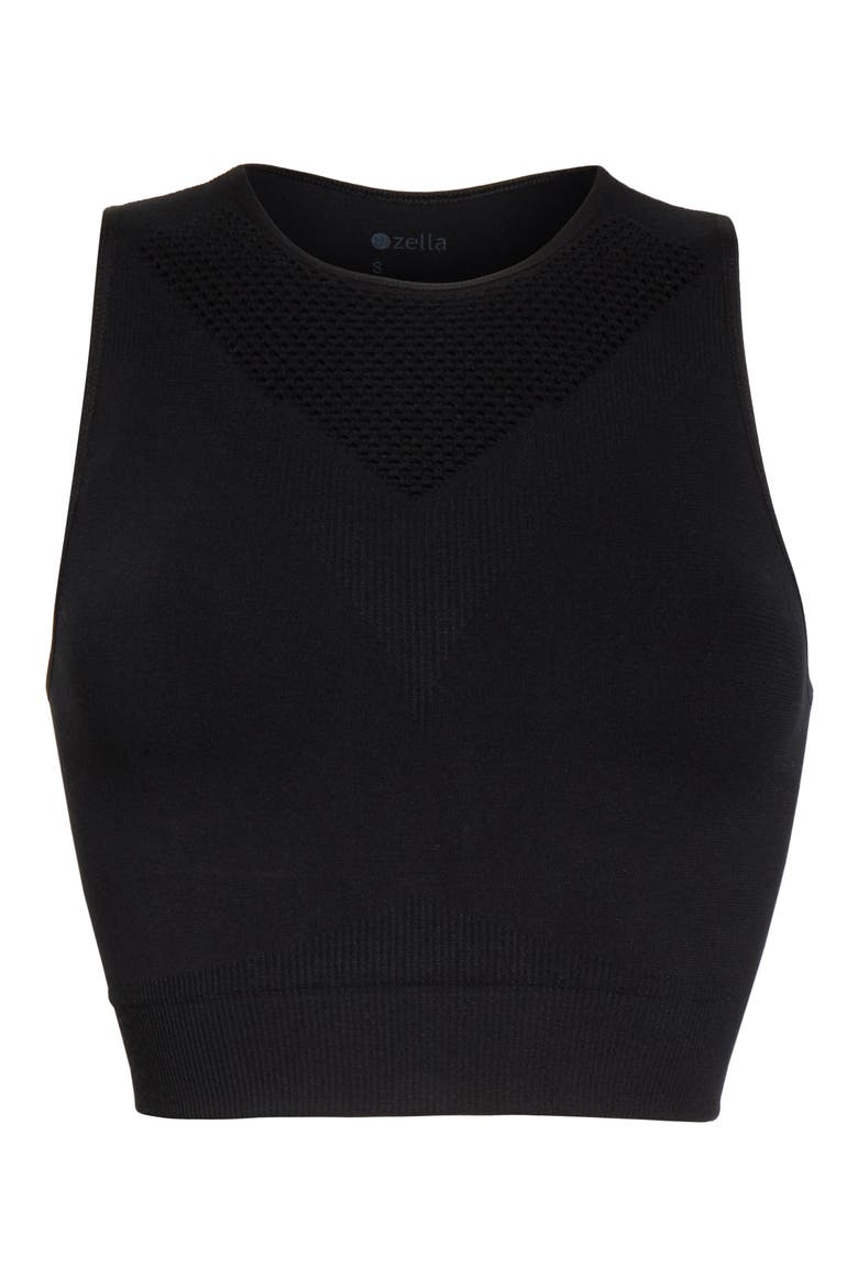 So True Seamless Longline Sports Bra, Alternate, color, BLACK