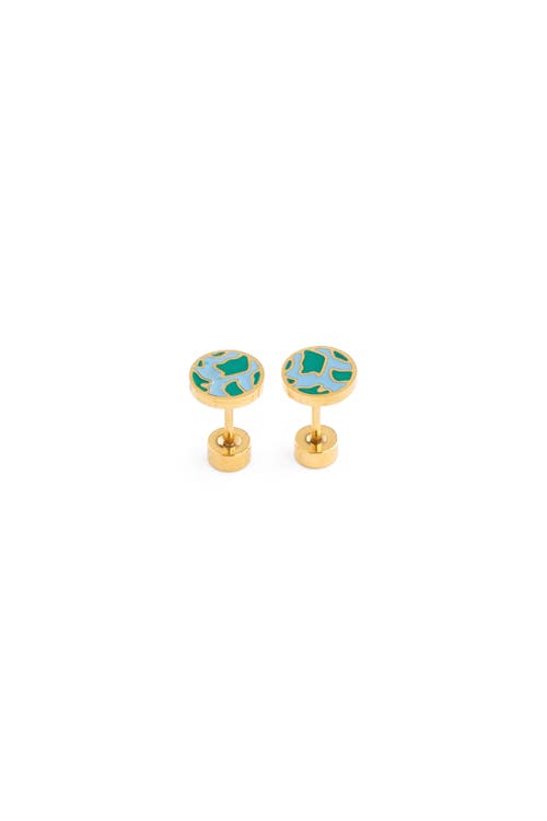 Pip Pop Earth Stud Earrings In Gold