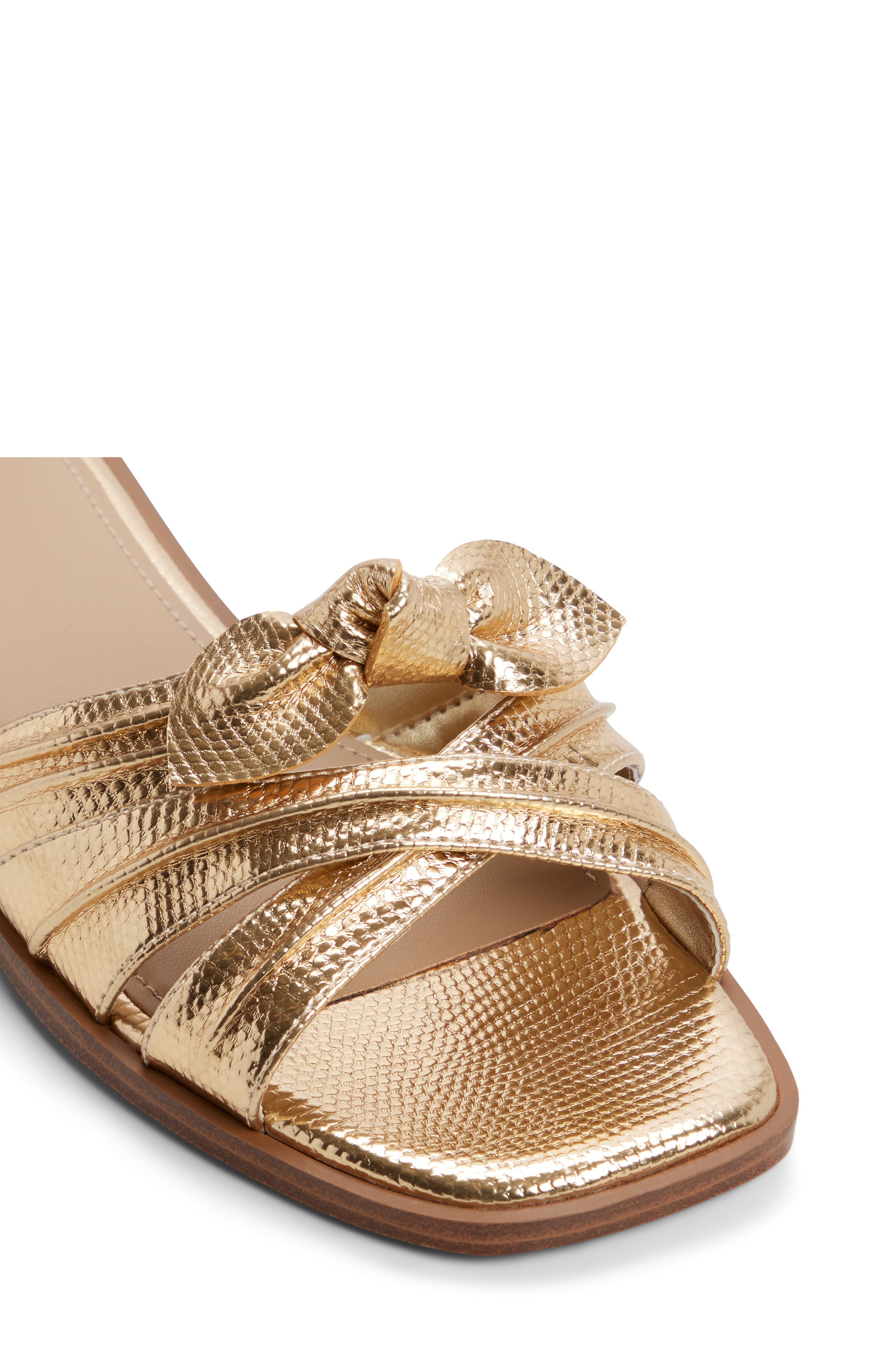 Sunbeam Knotted Slide Sandal, Alternate, color, GOLD