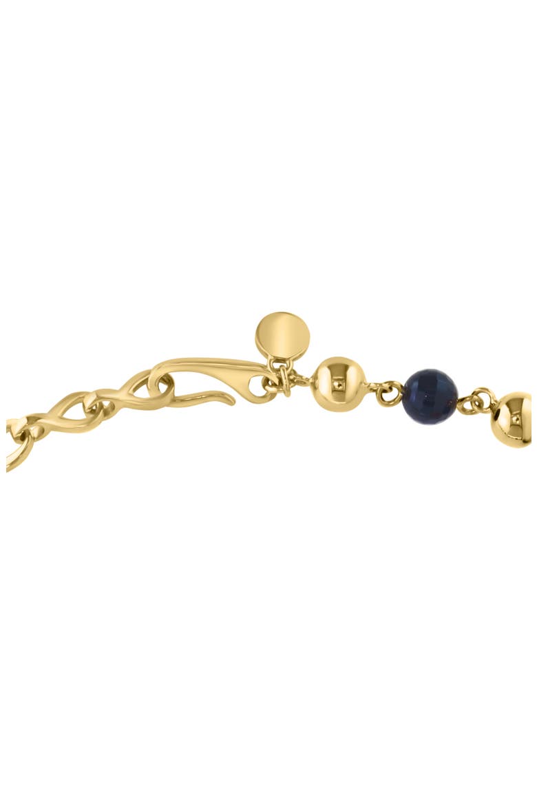 14K Gold Plated Sterling Silver Onyx Ball Chain Bracelet, Alternate, color, BLACK