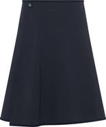 Charlotte & George Ponte Flare Faux Wrap Skirt with Adjustable Elastic Waist