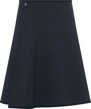 Charlotte & George Ponte Flare Faux Wrap Skirt with Adjustable Elastic Waist