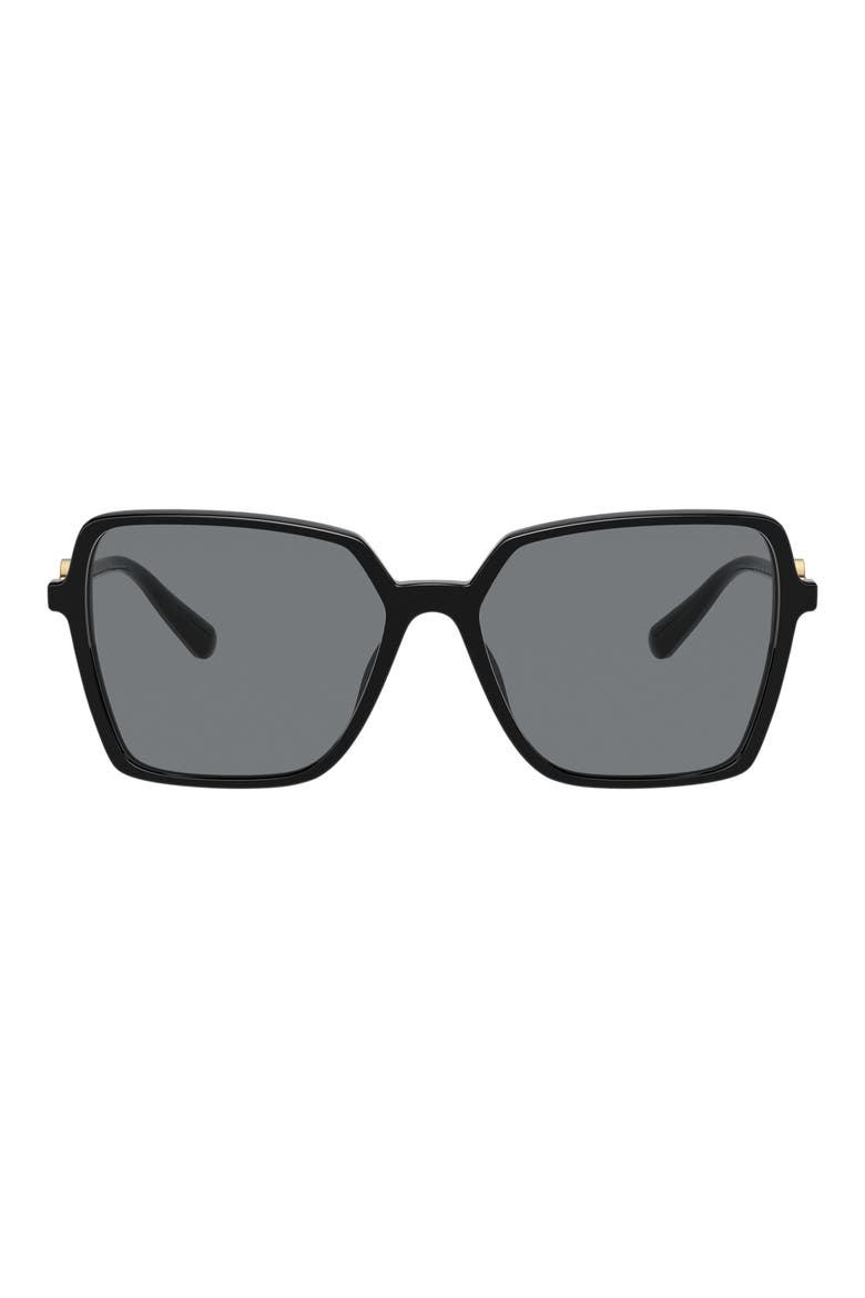 57mm Gradient Square Sunglasses, Main, color, BLACK / DARK GREY