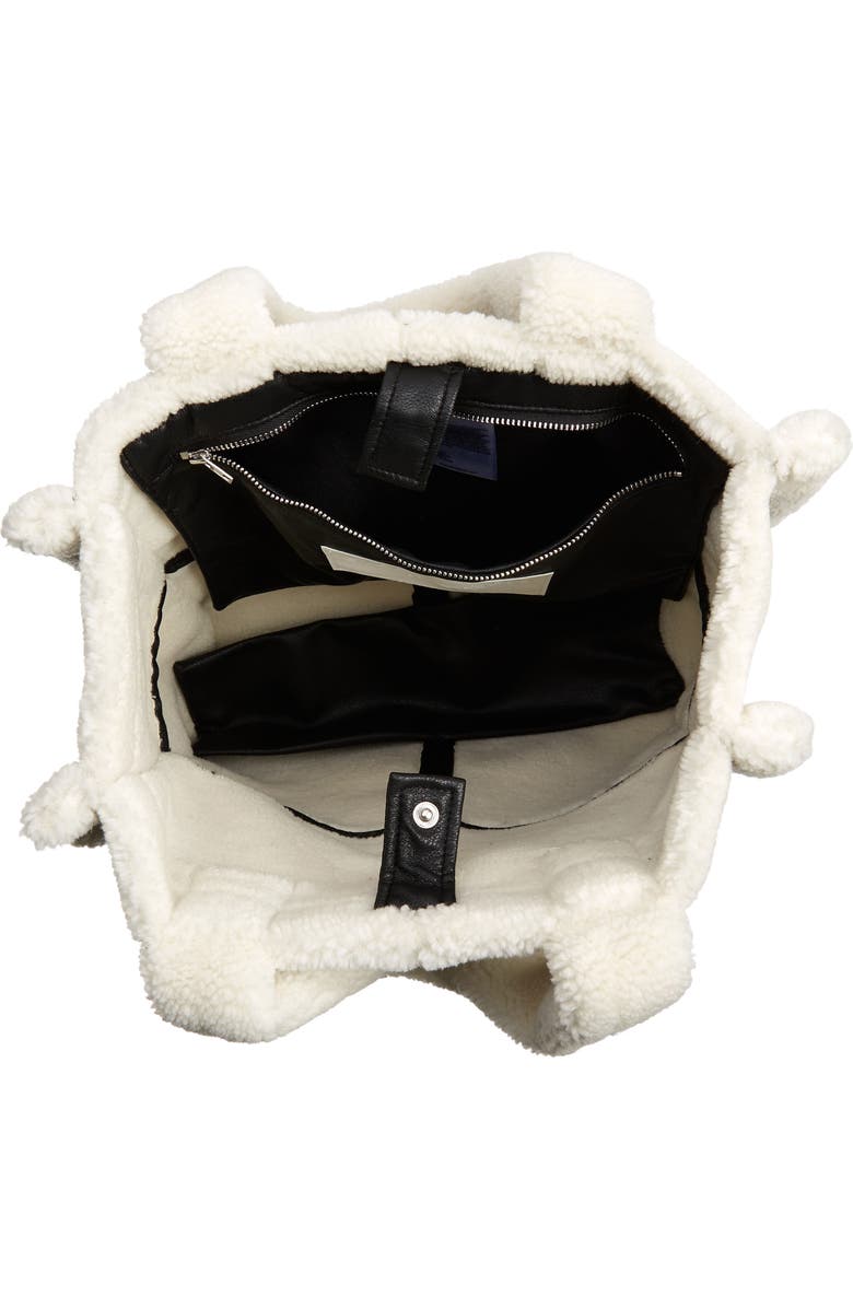 Stand Studio Medium Lolita Faux Shearling & Faux Leather Tote, Alternate, color,