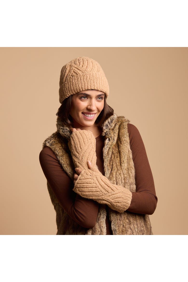 Vienna Wool Half Mitten, Alternate, color, Sparrow