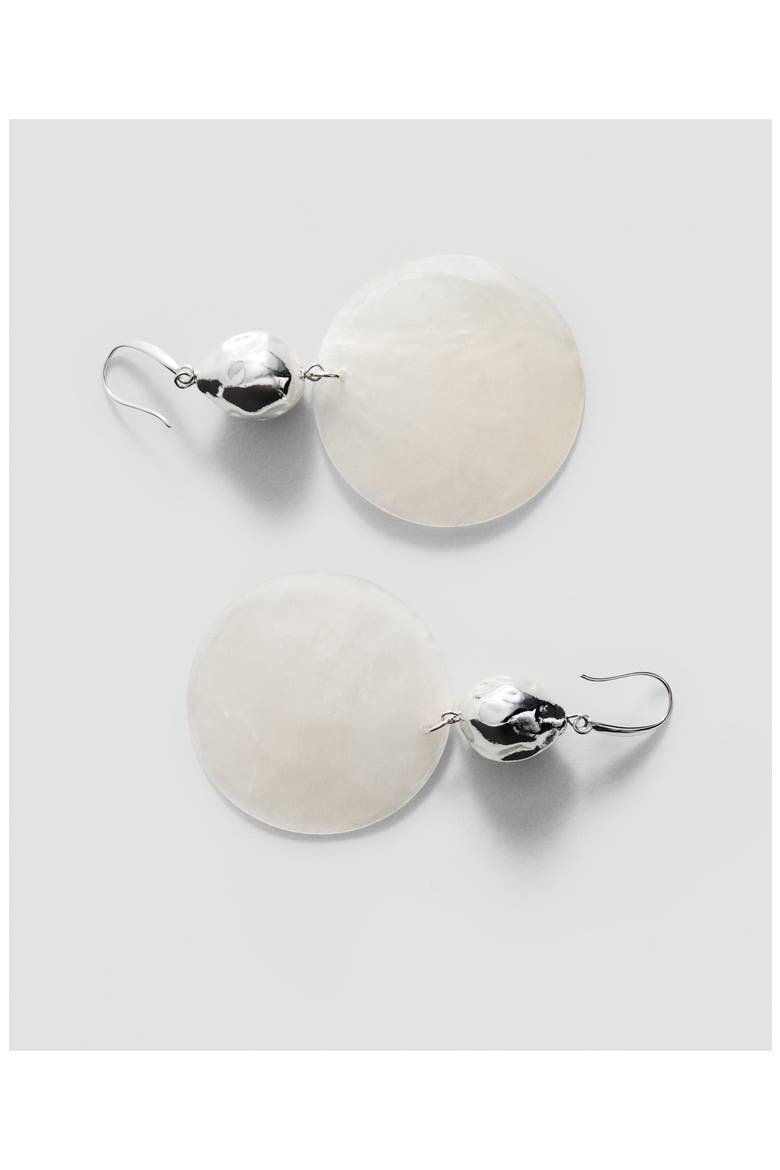 Shell Pendant Drop Earrings, Alternate, color, SILVER