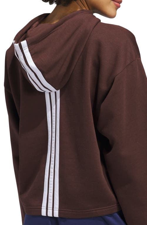 Adidas Originals Adidas Crop Fleece Hoodie In Brown