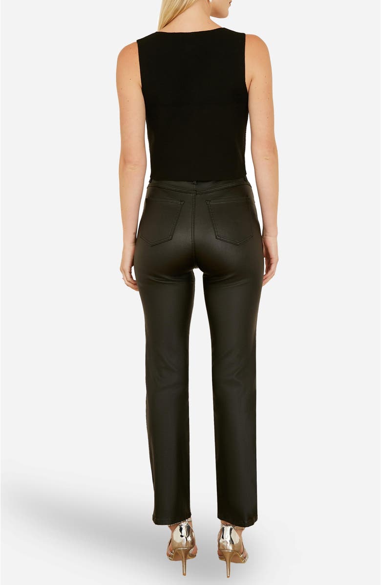 Yumi Sleeveless V-Neck Sequin Waistcoat Top, Alternate, color, Black