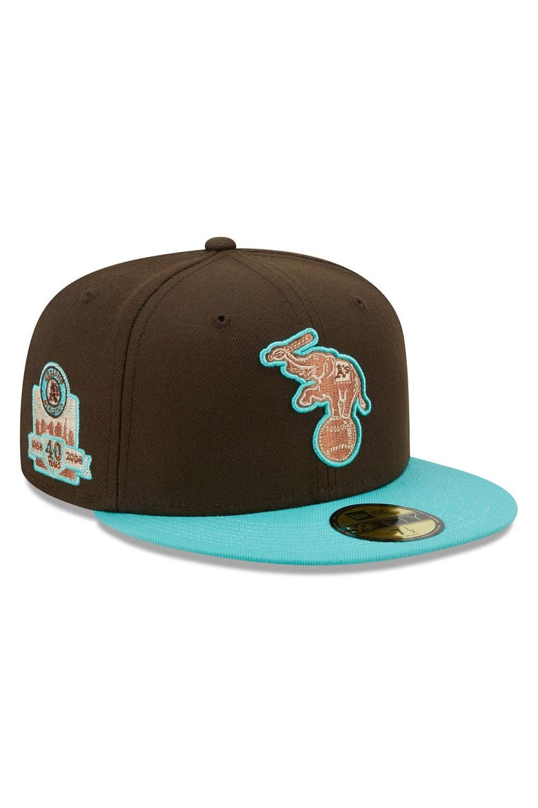 Men's New Era Brown/Mint Oakland Athletics  Walnut Mint 59FIFTY Fitted Hat, Main, color, Brown
