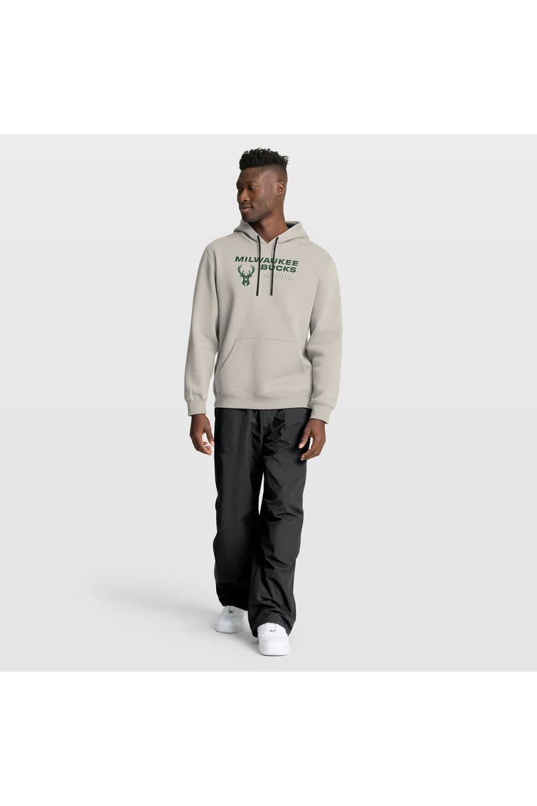 Men's Fanatics Off White Milwaukee Bucks Crossover Collection Blocked Shot Premium Pullover Hoodie, Alternate, color, Cream