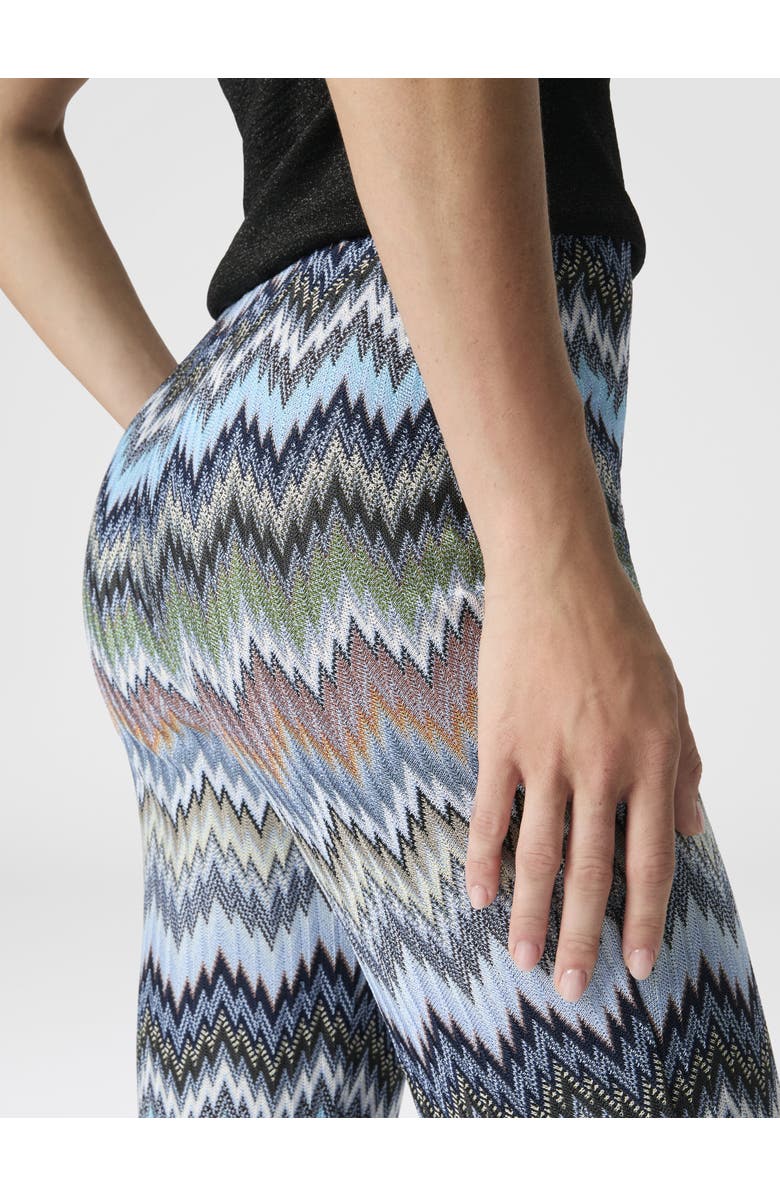 Missoni Snake-pattern Chevron Viscose Flared Trousers, Alternate, color, Green& Brown