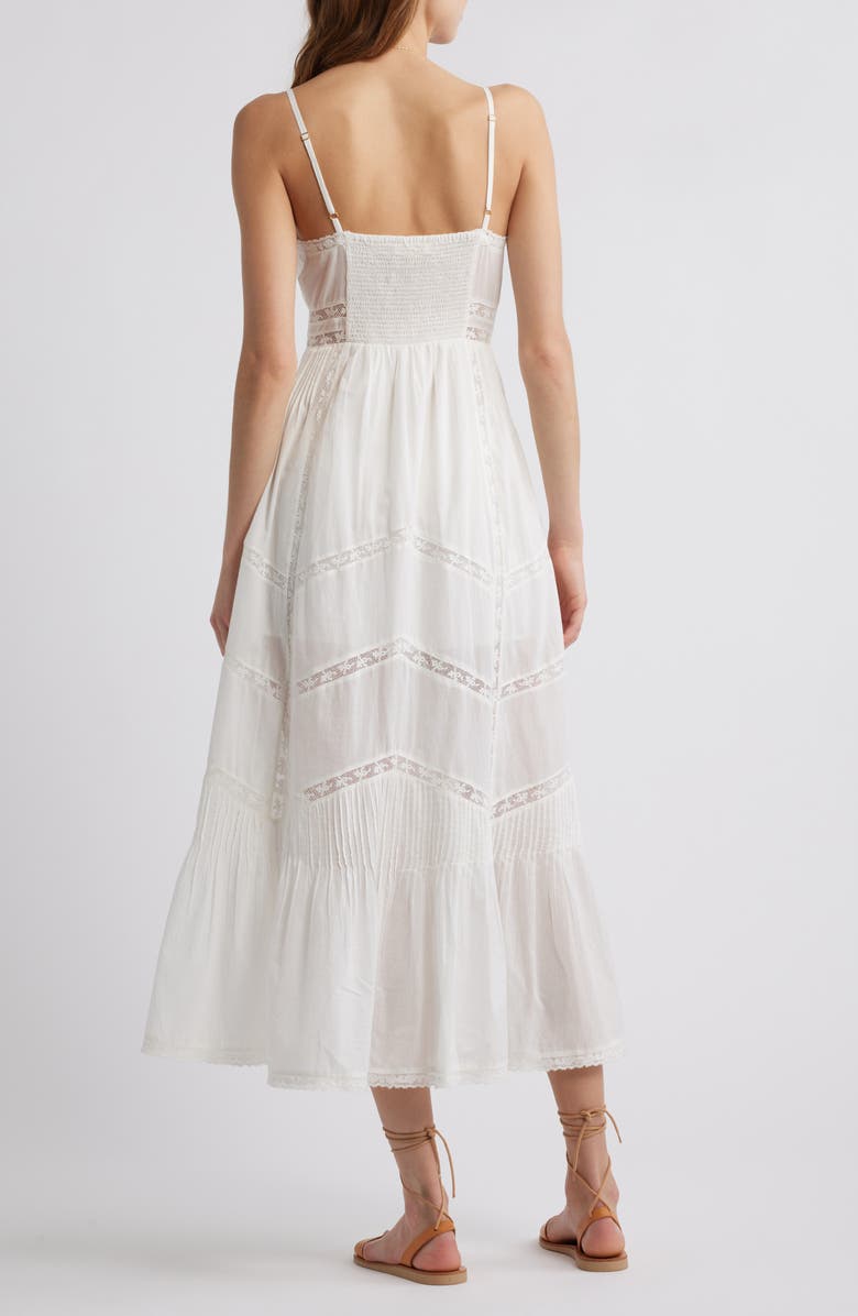 LoveShackFancy Esilda Lace Trim Cotton Dress, Alternate, color, True White