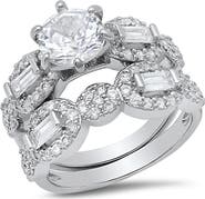 HMY JEWELRY Round Simulated Diamond Pavé Stacked Ring