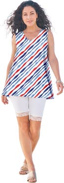 Roaman's Plus Size Cotton Ultimate Swing Tank Top