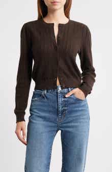 FRAME The Ladder Pointelle Cashmere Cardigan