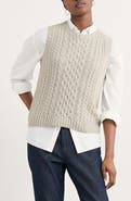Seasalt Cornwall Newlyn Cable Merino Wool Blend Sweater Vest
