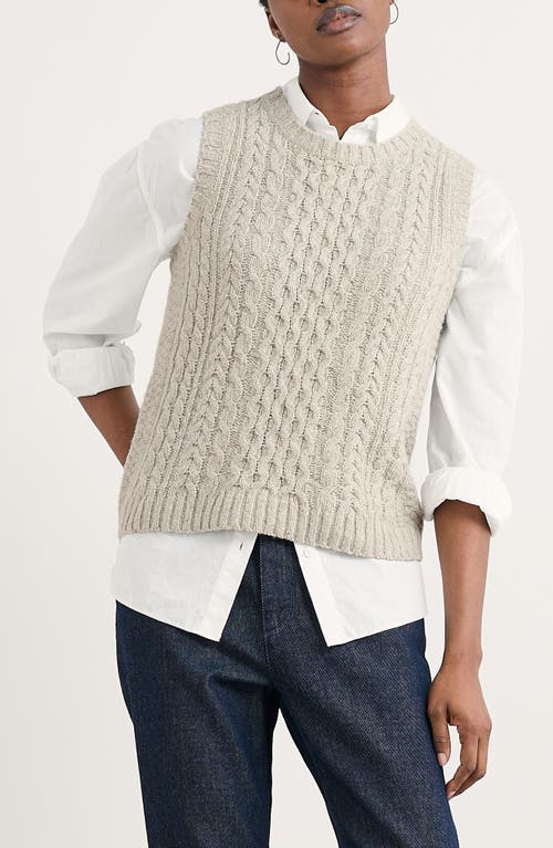 Seasalt Cornwall Newlyn Cable Merino Wool Blend Sweater Vest In Neutral