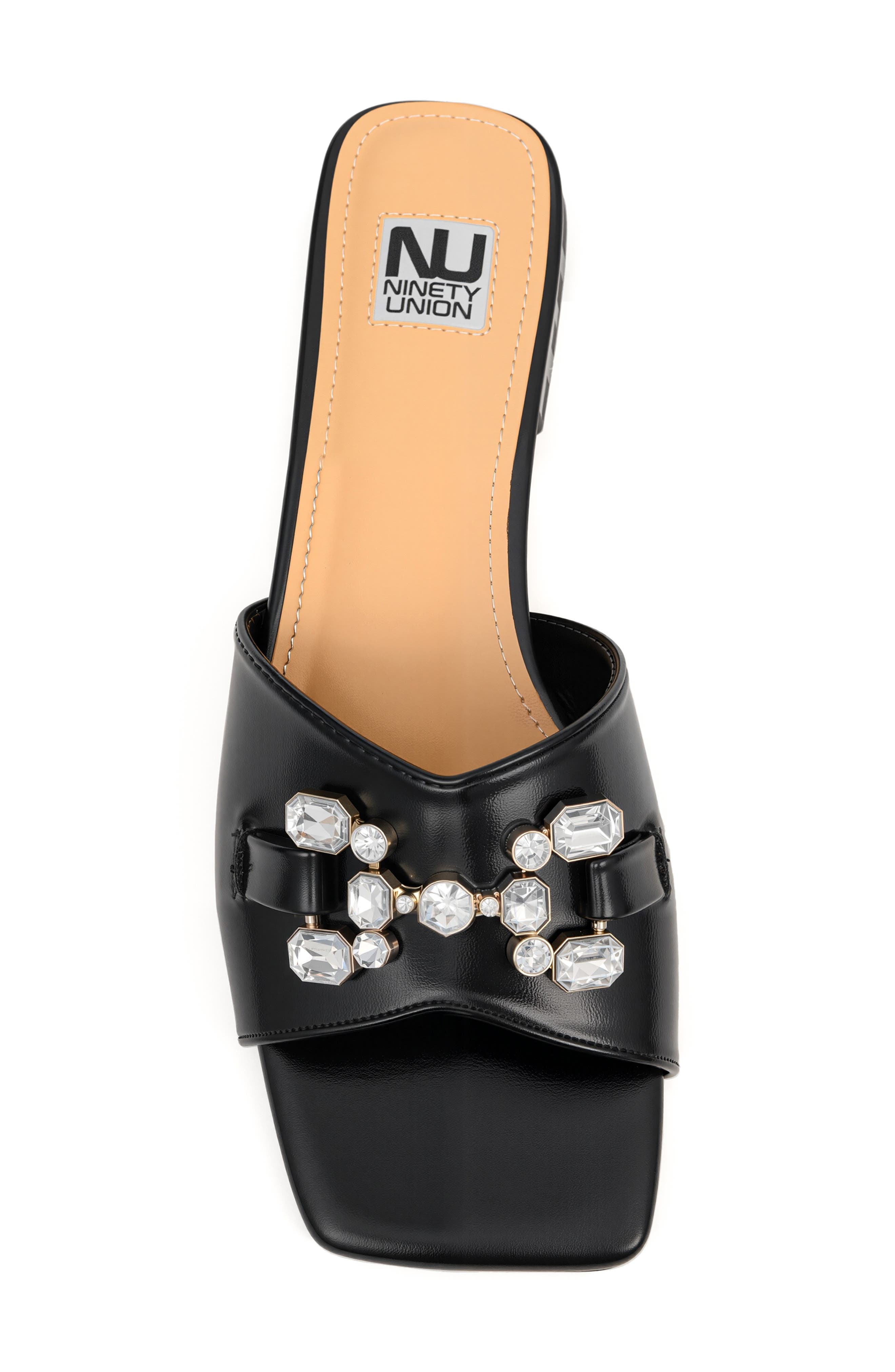 NINETY UNION Charm Crystal Embellished Sandal, Alternate, color, Black