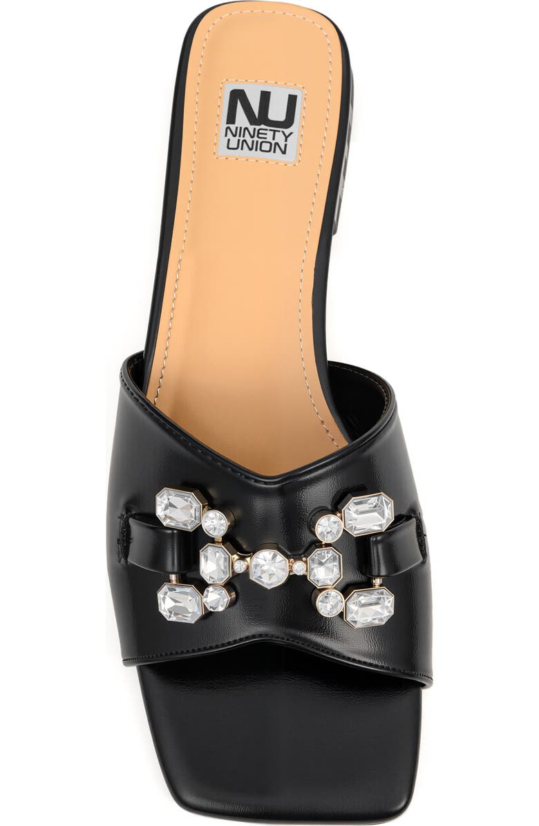NINETY UNION Charm Crystal Embellished Sandal, Alternate, color, Black