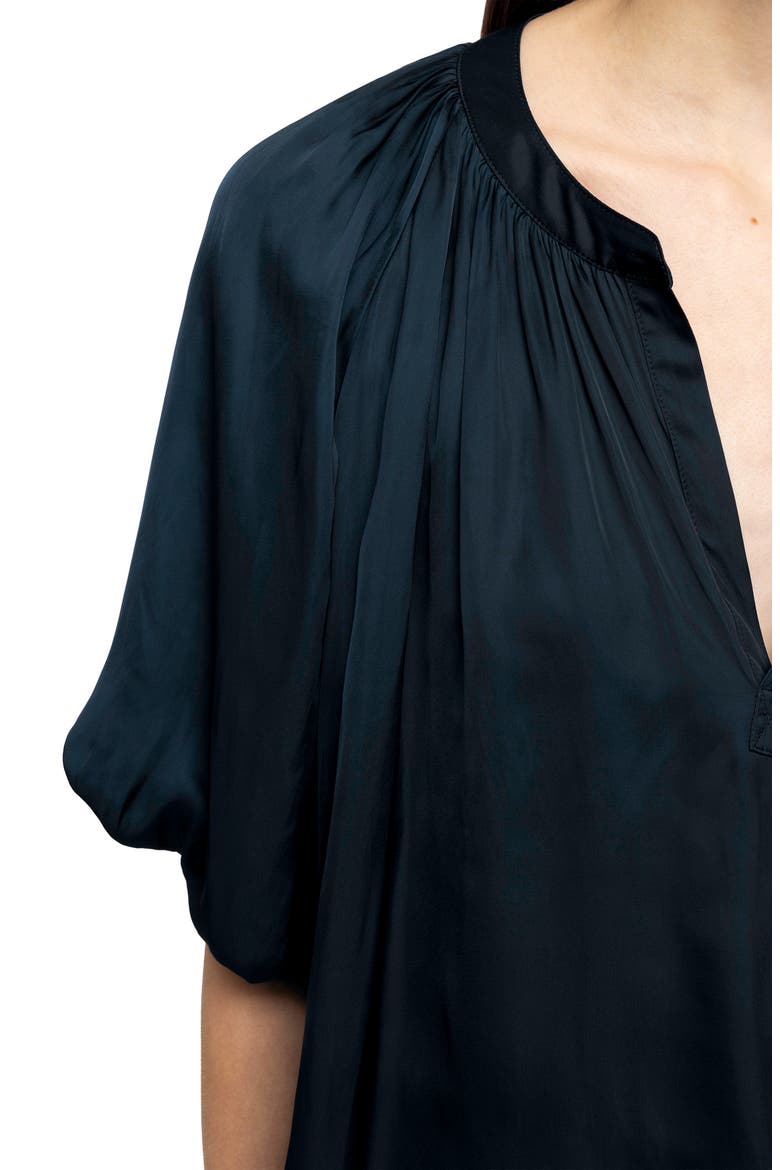 Teko Satin Top, Alternate, color, MARINE