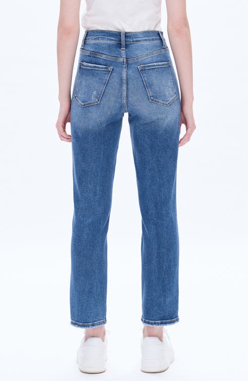 Bayeas Distressed High Waist Ankle Straight Leg Jeans