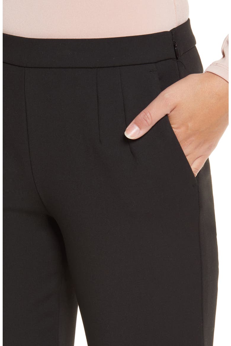 Slim Stretch Crepe Pants (Nordstrom Exclusive), Alternate, color, BLACK