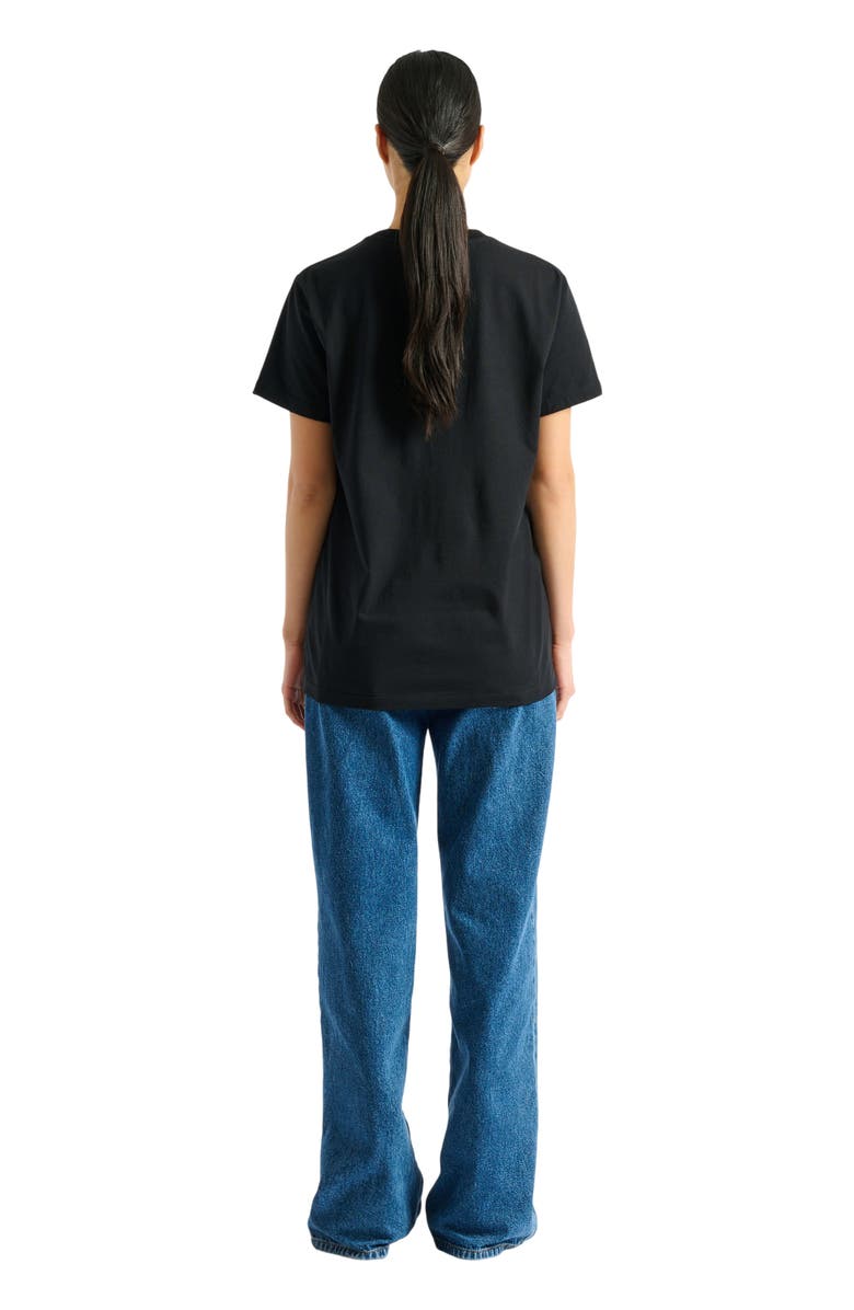 Balmain Embroidered Balmain Paris T-shirt, Alternate, color, Black