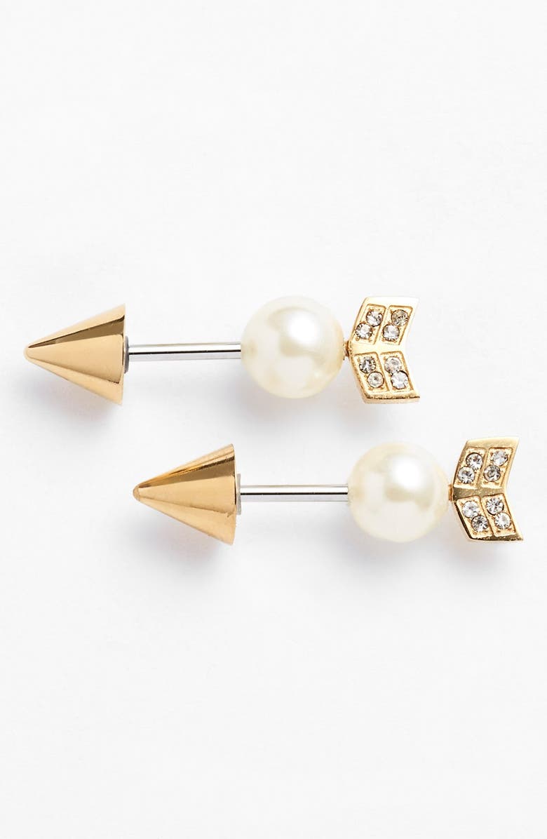 Rebecca Minkoff Reversible Arrow Stud Earrings, Main, color, 
