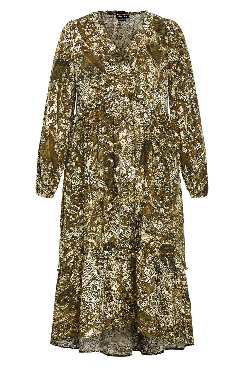 Arya Print Long Sleeve Maxi Dress, Alternate, color, GREEN PRINT